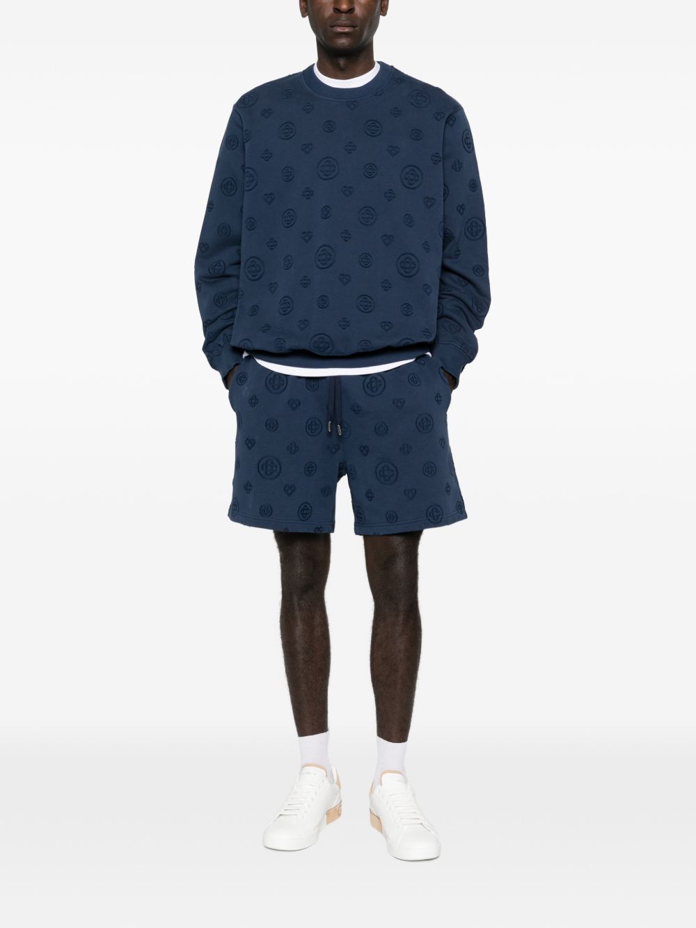 Pantaloncini sportivi con coulisse in vita a fantasia in blu Casablanca - uomo 