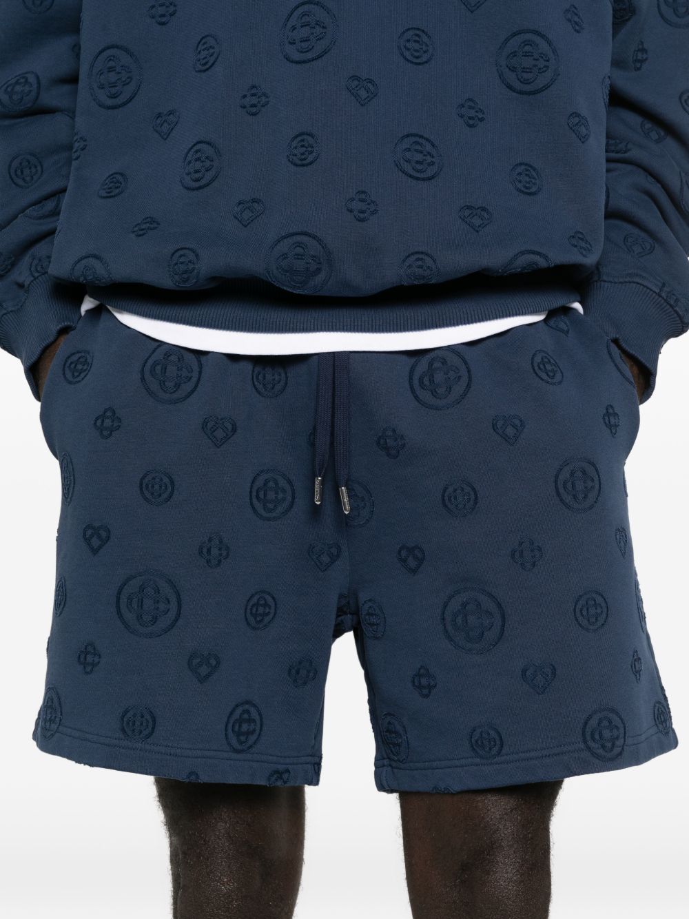 Pantaloncini sportivi con coulisse in vita a fantasia in blu Casablanca - uomo 