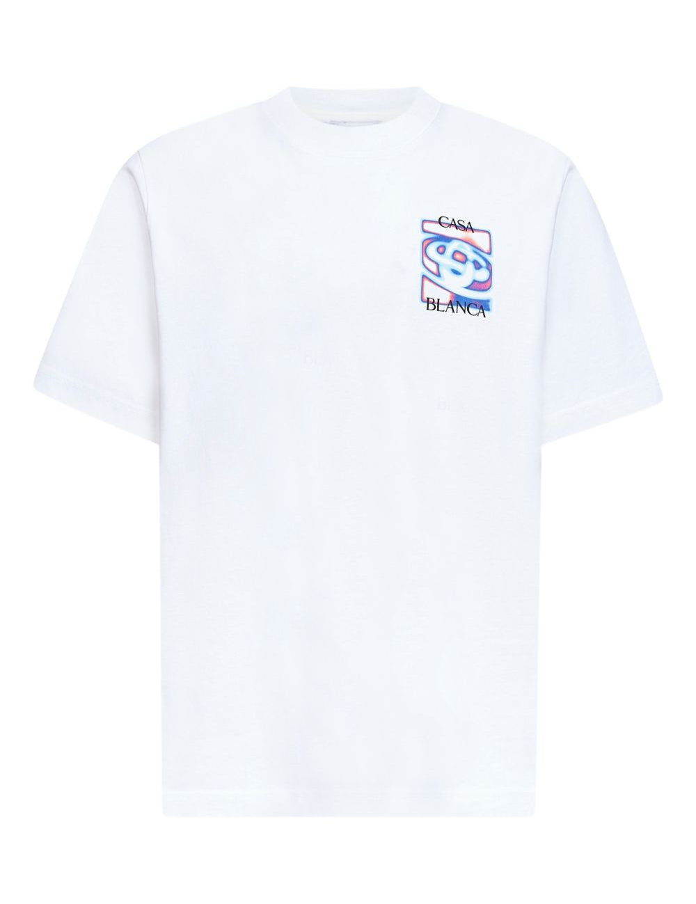 T-shirt girocollo con logo in bianco Casablanca - uomo 