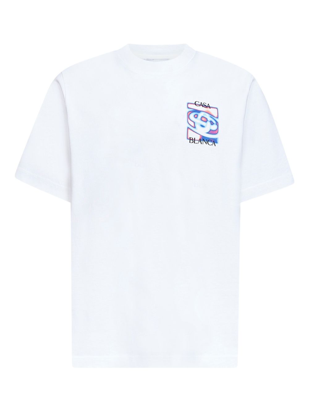T-shirt girocollo con logo in bianco Casablanca - uomo 