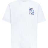 T-shirt girocollo con logo in bianco Casablanca - uomo 
