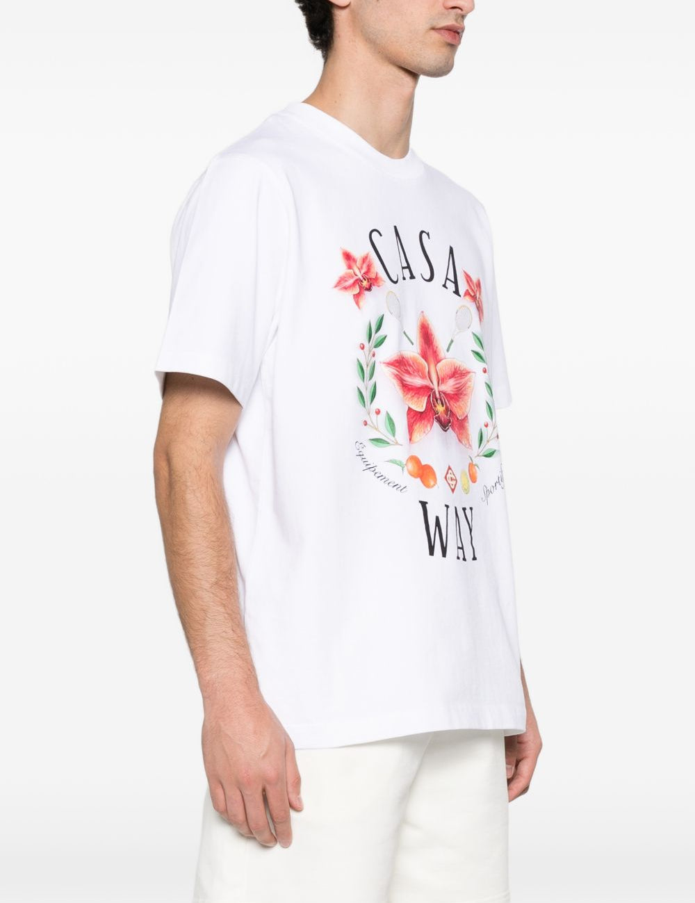 T-shirt classica con grafica orchidea in nero Casablanca - uomo 
