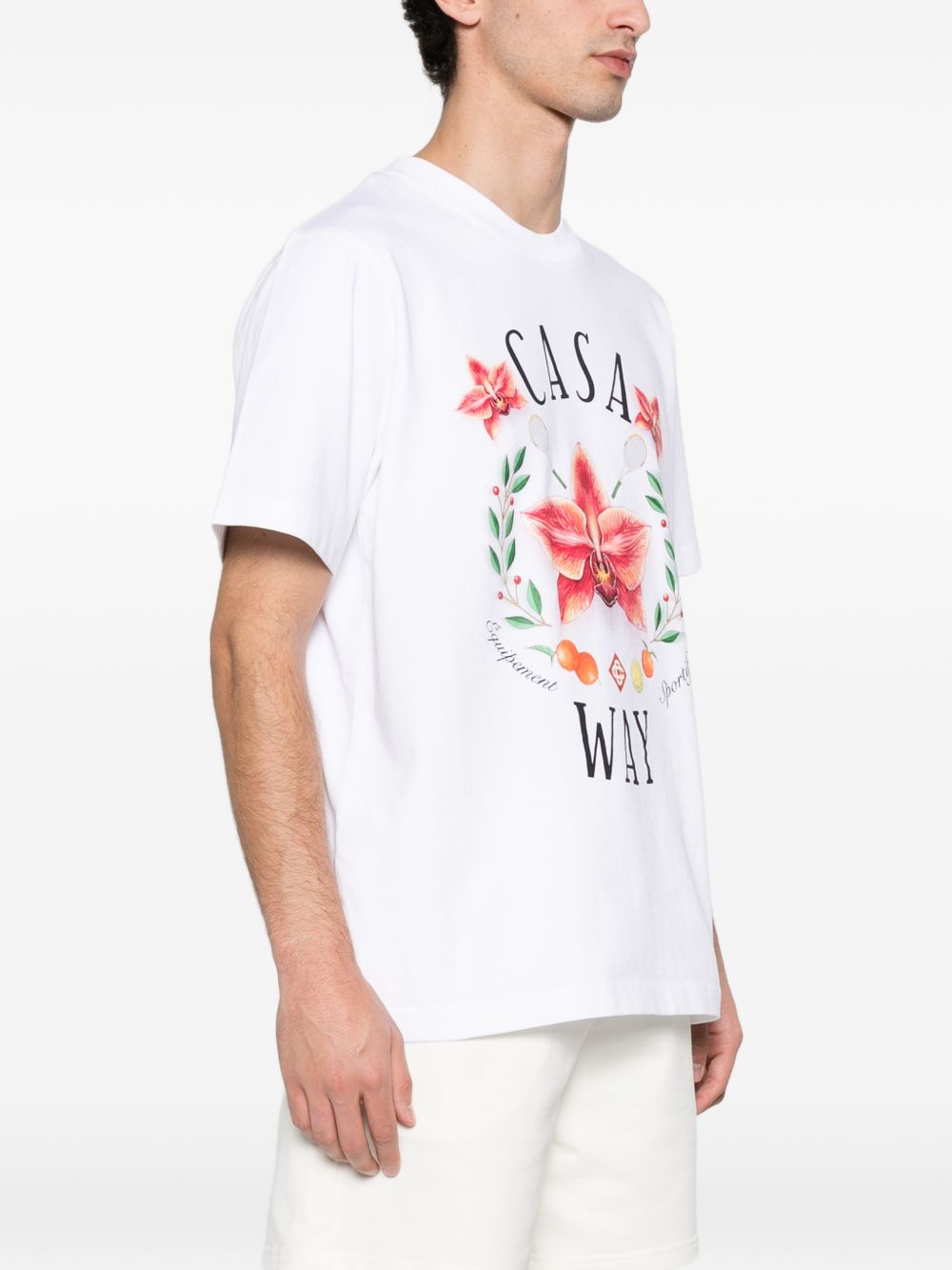 T-shirt classica con grafica orchidea in nero Casablanca - uomo 