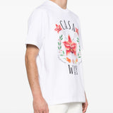 T-shirt classica con grafica orchidea in nero Casablanca - uomo 