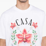 T-shirt classica con grafica orchidea in nero Casablanca - uomo 