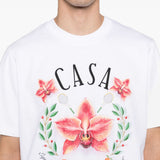 T-shirt classica con grafica orchidea in nero Casablanca - uomo 