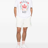 T-shirt classica con grafica orchidea in nero Casablanca - uomo 