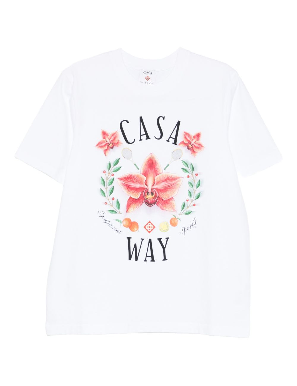 T-shirt classica con grafica orchidea in nero Casablanca - uomo 