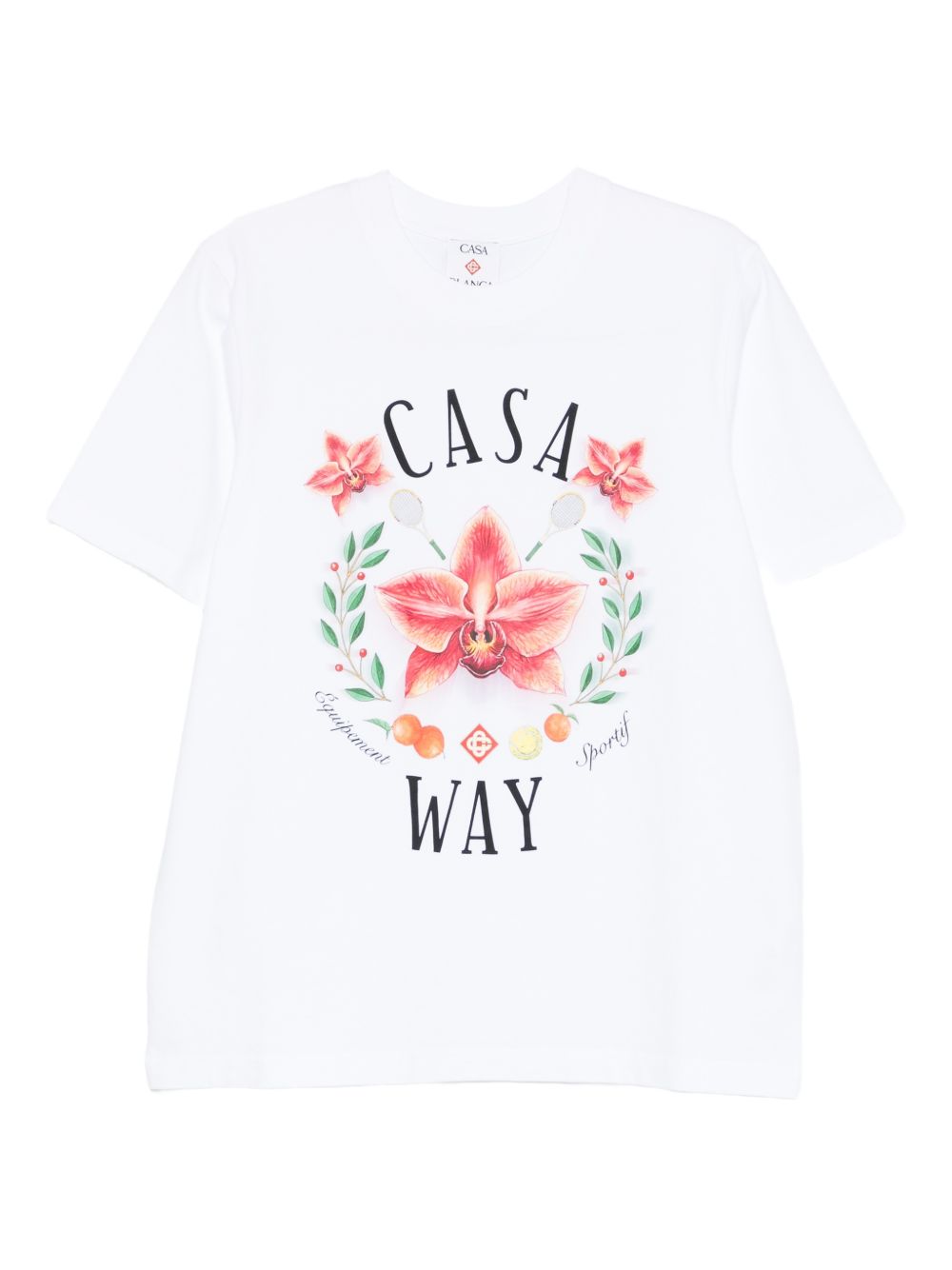 T-shirt classica con grafica orchidea in nero Casablanca - uomo 