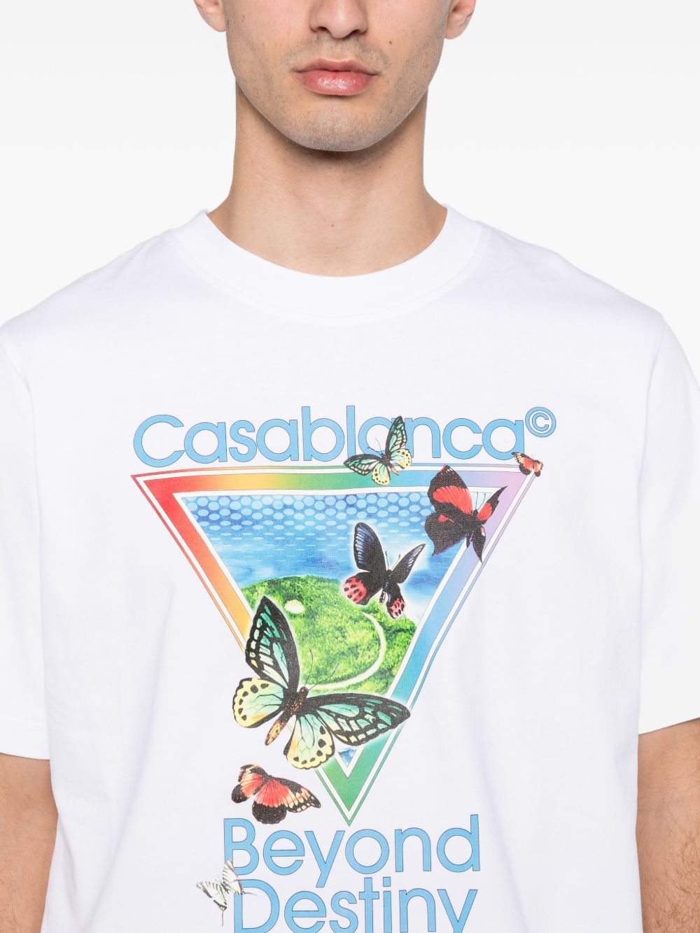 T-shirt a maniche corte con stampa grafica in bainco Casablanca - uomo 