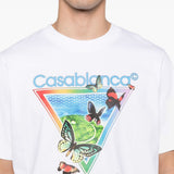 T-shirt a maniche corte con stampa grafica in bainco Casablanca - uomo 