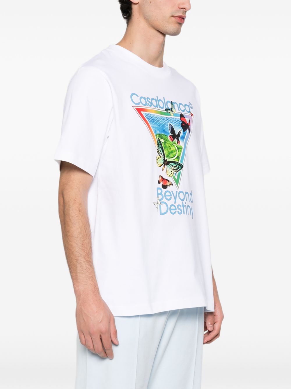 T-shirt a maniche corte con stampa grafica in bainco Casablanca - uomo 