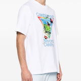 T-shirt a maniche corte con stampa grafica in bainco Casablanca - uomo 