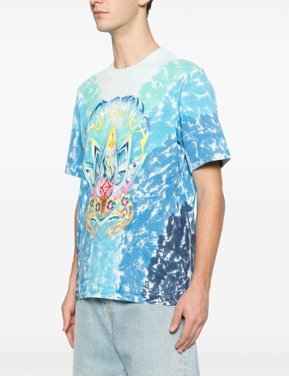 T-shirt con stampa in blu Casablanca - uomo 