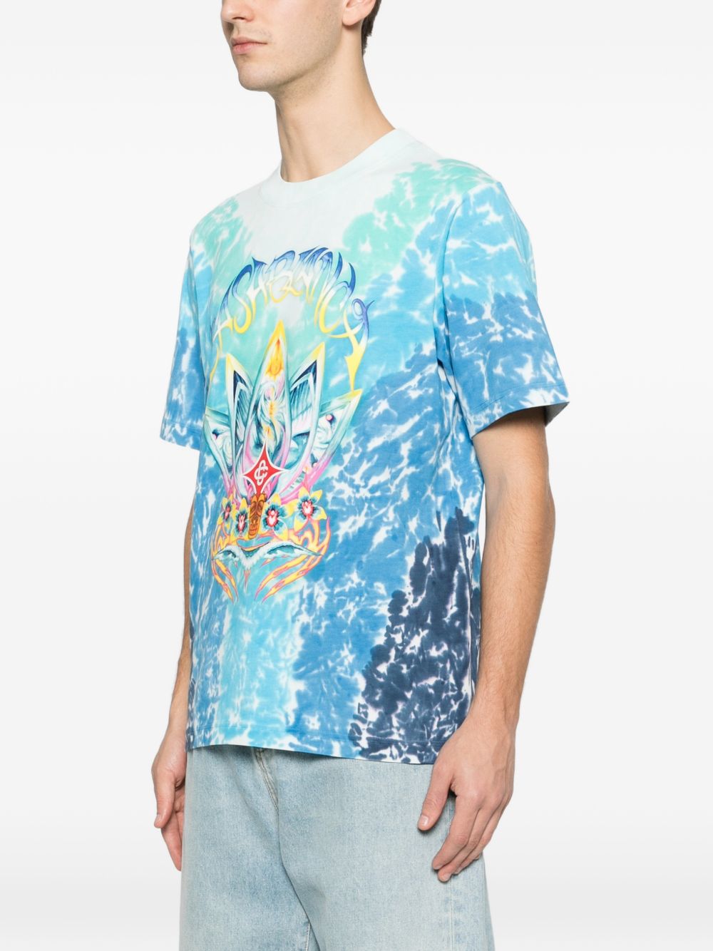 T-shirt con stampa in blu Casablanca - uomo 