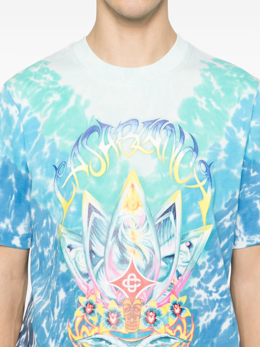 T-shirt con stampa in blu Casablanca - uomo 