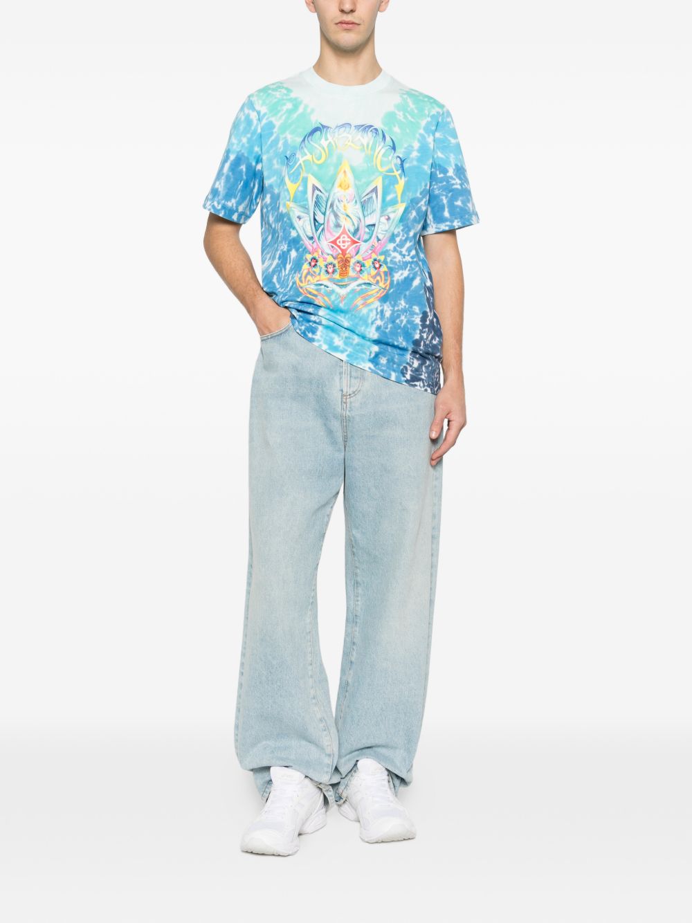 T-shirt con stampa in blu Casablanca - uomo 