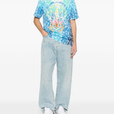 T-shirt con stampa in blu Casablanca - uomo 