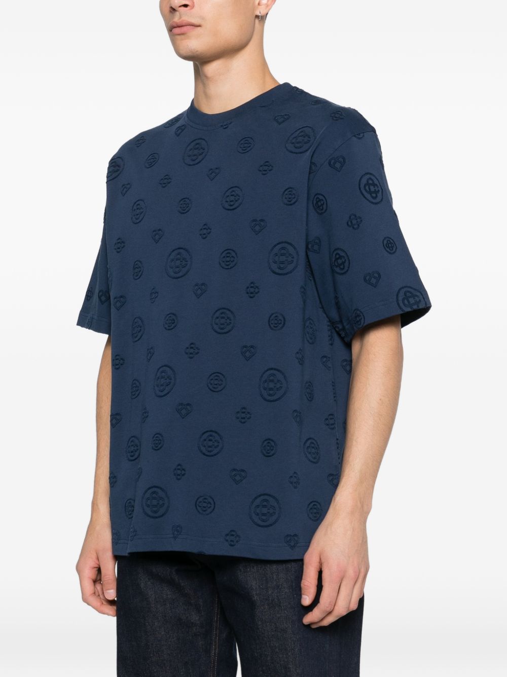 T-shirt con logo in blu Casablanca - uomo 