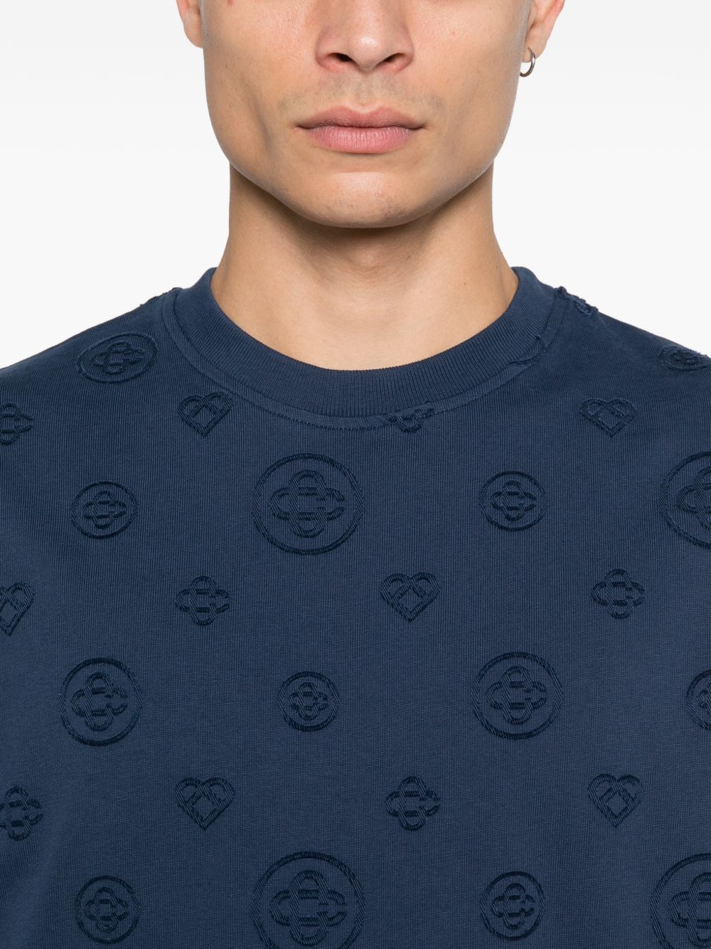 T-shirt con logo in blu Casablanca - uomo 