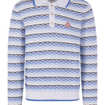 Polo con logo a righe e applicazione in blu Casablanca - uomo 