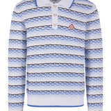 Polo con logo a righe e applicazione in blu Casablanca - uomo 