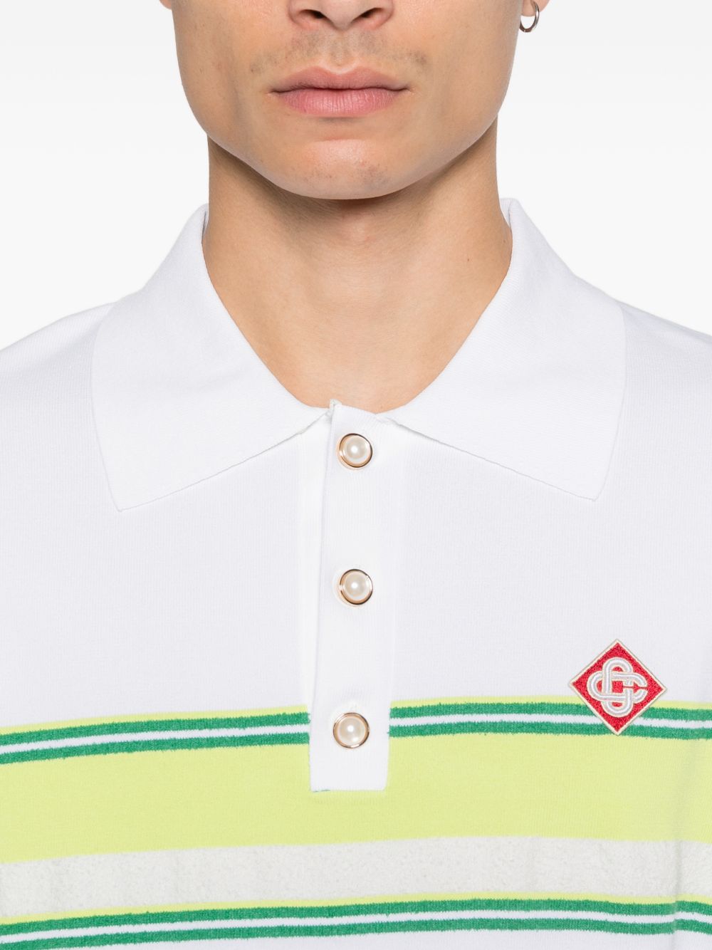 Polo a righe  in bianco Casablanca - uomo 