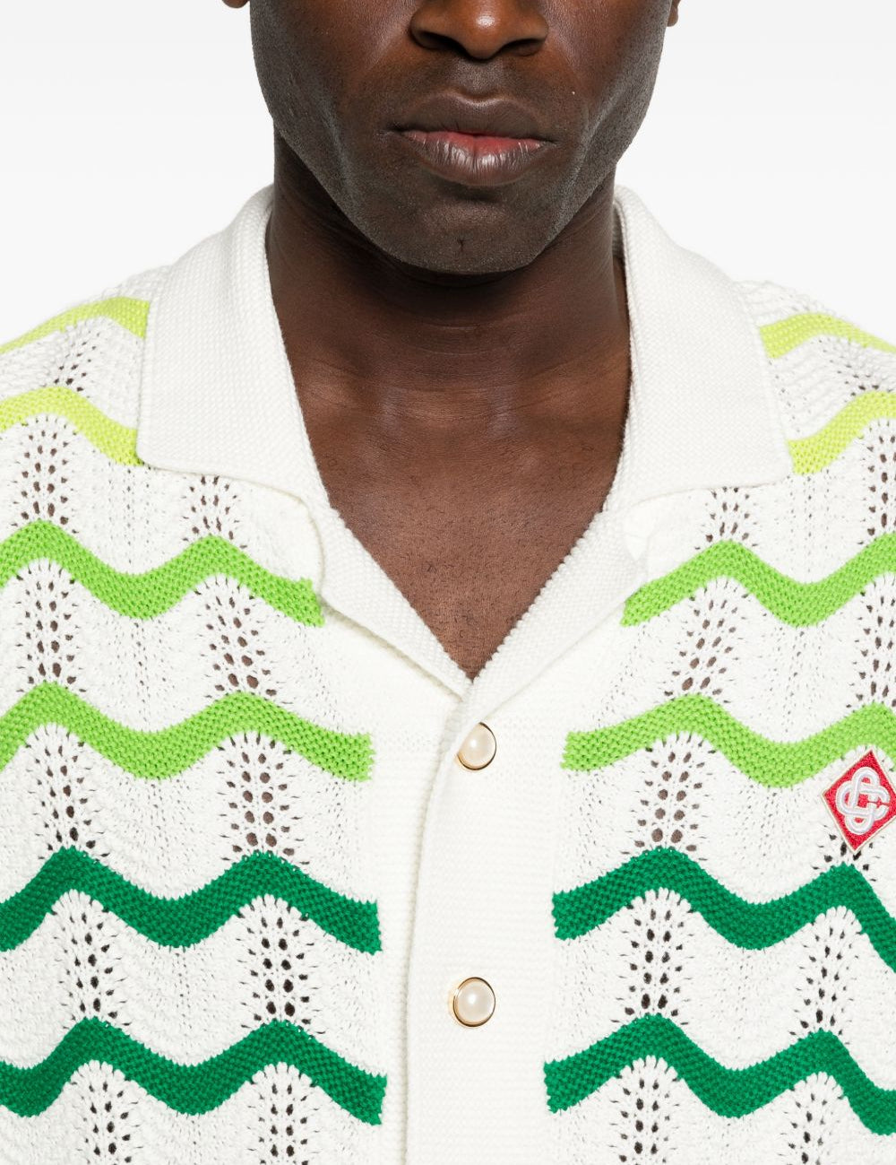 Camicia all'uncinetto multicolor Casablanca - uomo 