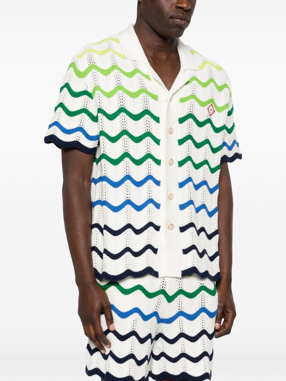 Camicia all'uncinetto multicolor Casablanca - uomo 