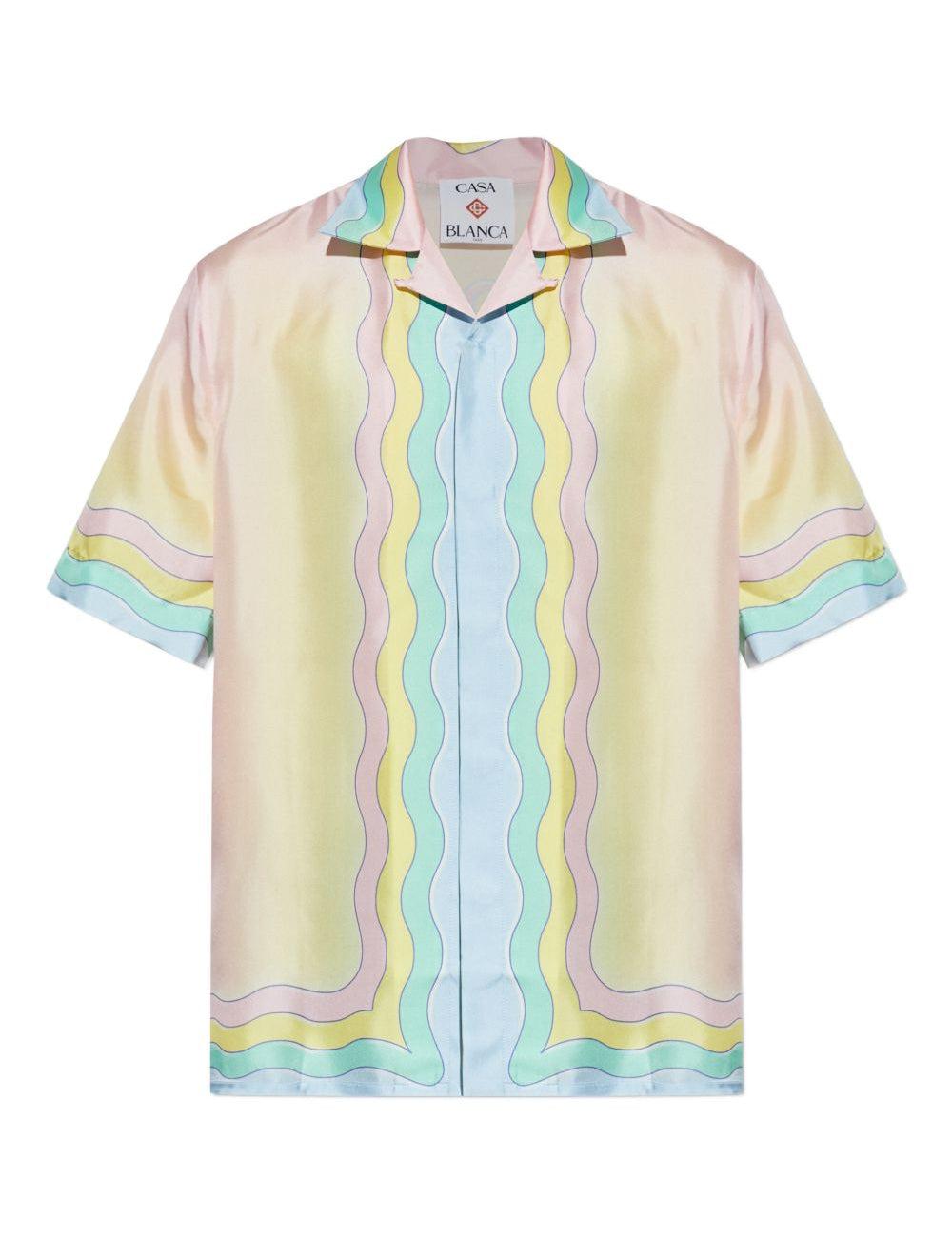 Camicia a maniche corte wave multicolore Casablanca - uomo 