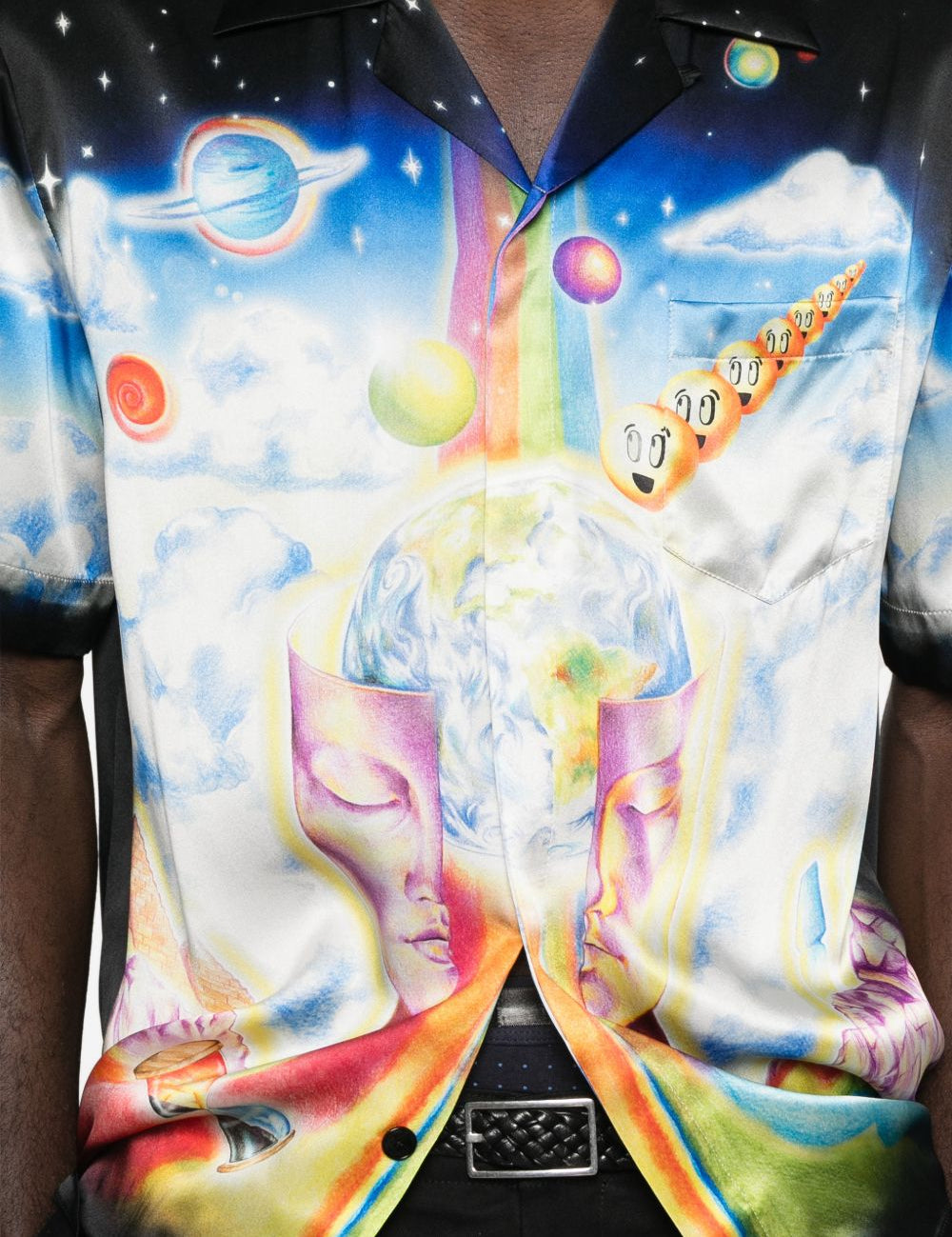 Camicia con stampa galaxy in nero Casablanca - uomo 