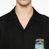 Camicia a maniche corte con stampa grafica in nero Casablanca - uomo 