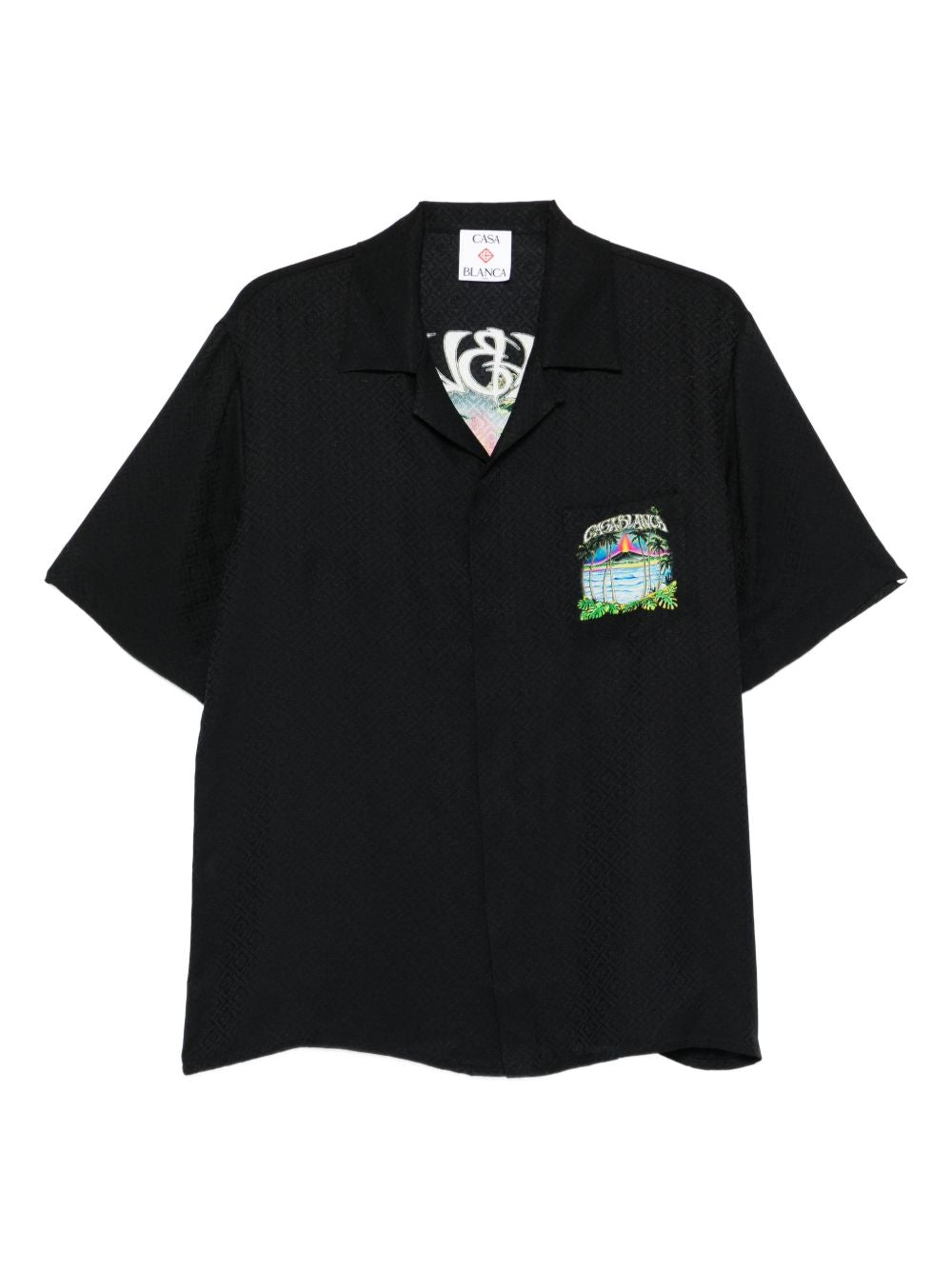 Camicia a maniche corte con stampa grafica in nero Casablanca - uomo 