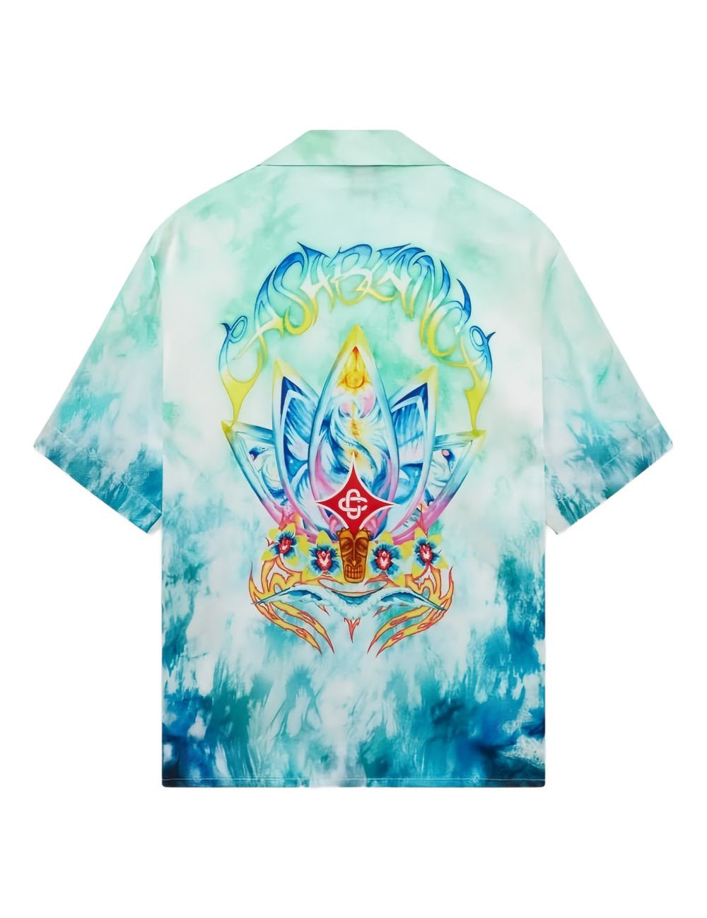 Camicia con fantasia tie dye in blu Casablanca - uomo 