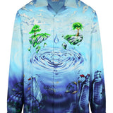 Camicia Lost Atlantis in blu Casablanca - uomo 