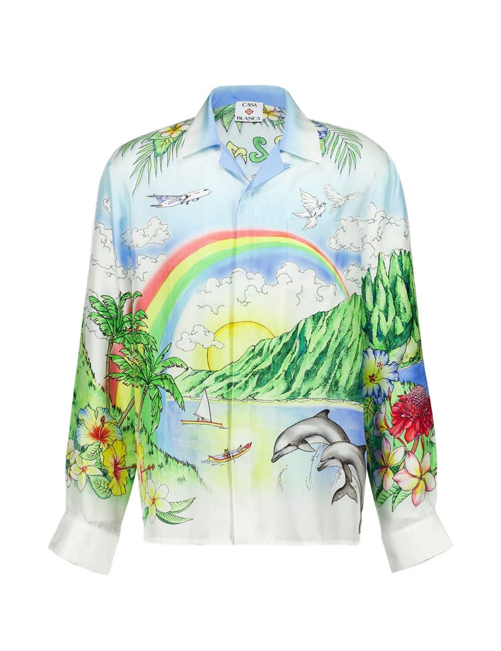 Camicia a maniche lunghe aloha in bianco Casablanca - uomo 