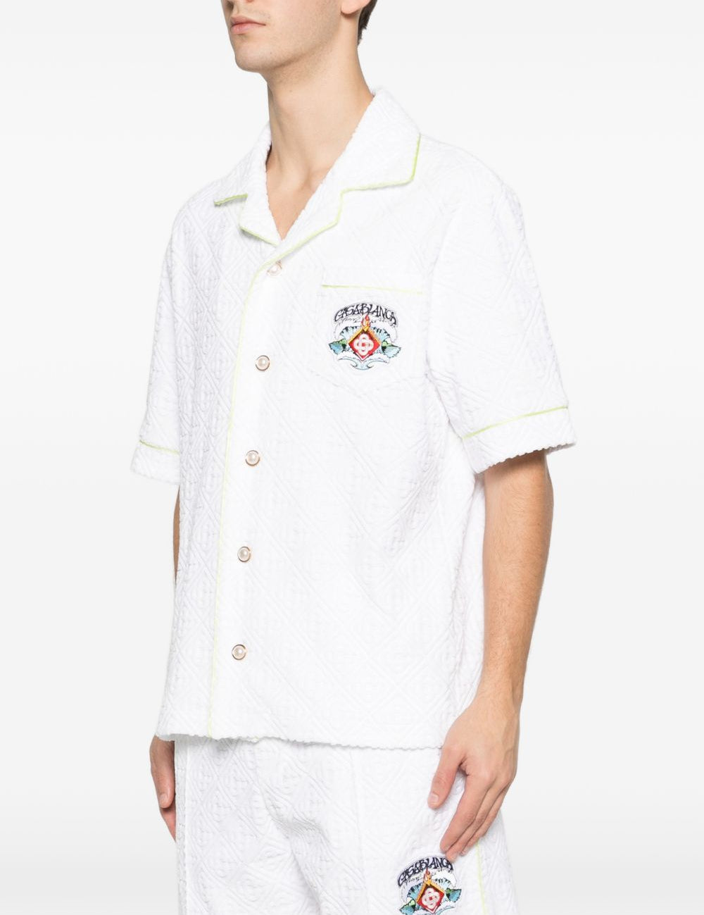Camicia a maniche corte con stampa grafica in bianco Casablanca - uomo 