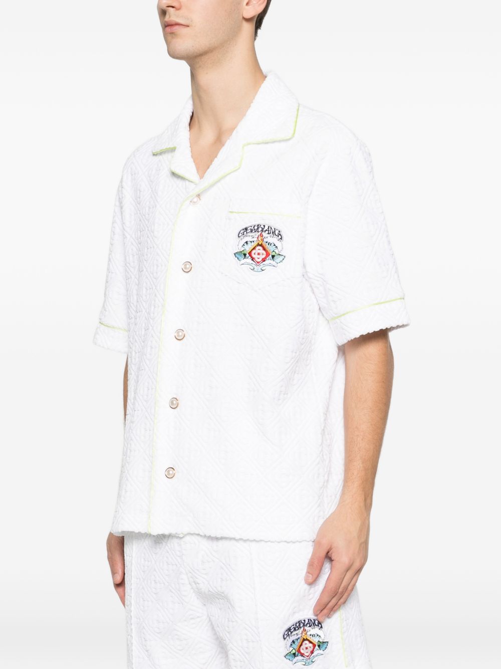 Camicia a maniche corte con stampa grafica in bianco Casablanca - uomo 