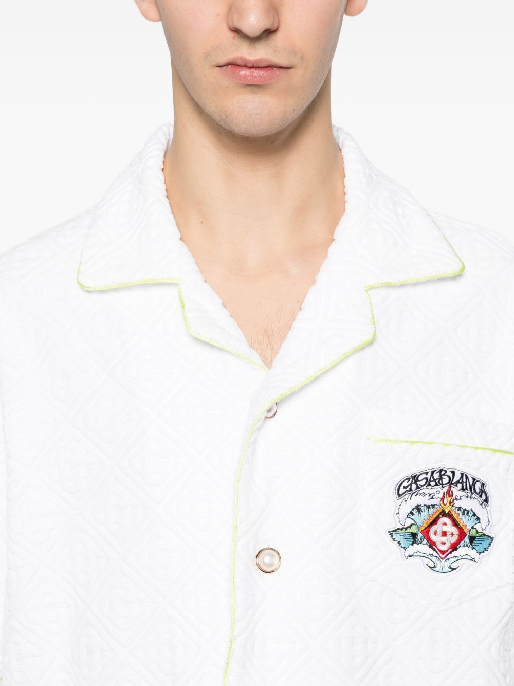 Camicia a maniche corte con stampa grafica in bianco Casablanca - uomo 