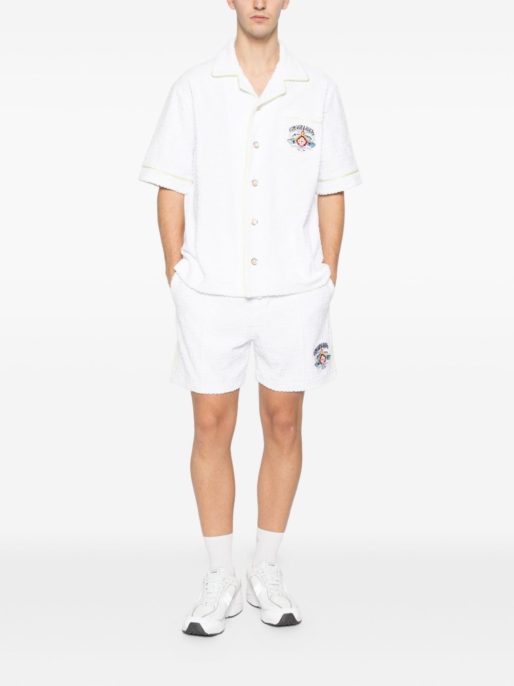 Camicia a maniche corte con stampa grafica in bianco Casablanca - uomo 