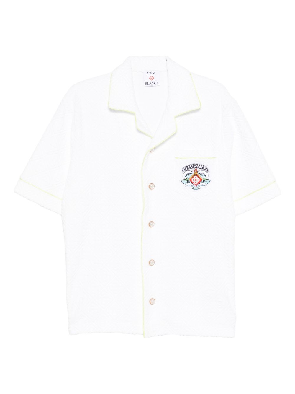 Camicia a maniche corte con stampa grafica in bianco Casablanca - uomo 