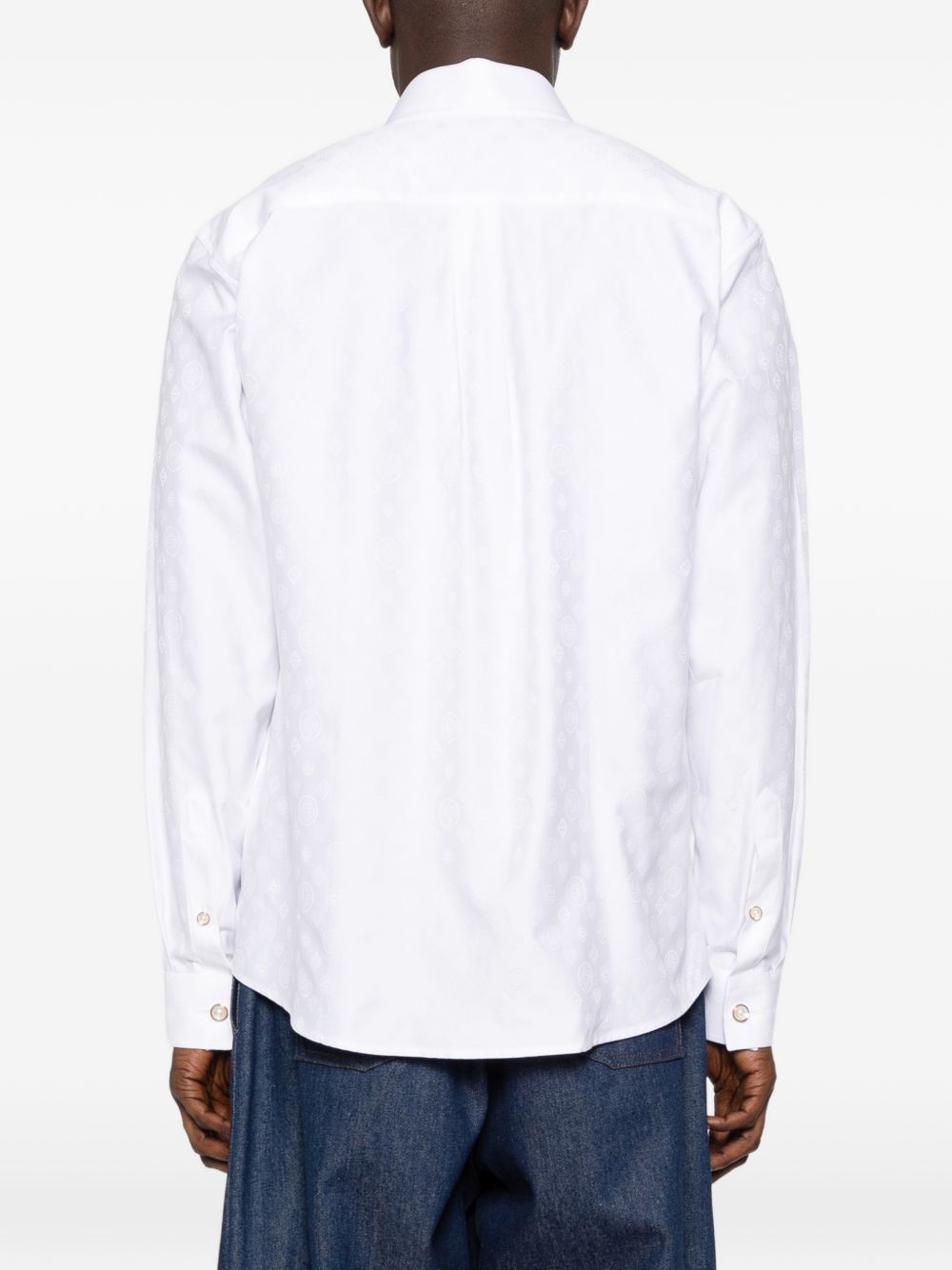 Camicia con stampa monogram in bianco Casablanca - uomo 