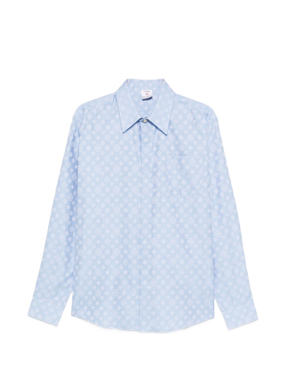 Camicia con stampa monogram in azzurro Casablanca - uomo 