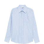 Camicia con stampa monogram in azzurro Casablanca - uomo 