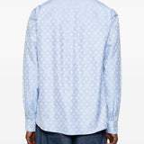 Camicia con stampa monogram in azzurro Casablanca - uomo 