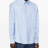 Camicia con stampa monogram in azzurro Casablanca - uomo 