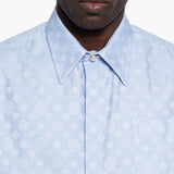 Camicia con stampa monogram in azzurro Casablanca - uomo 