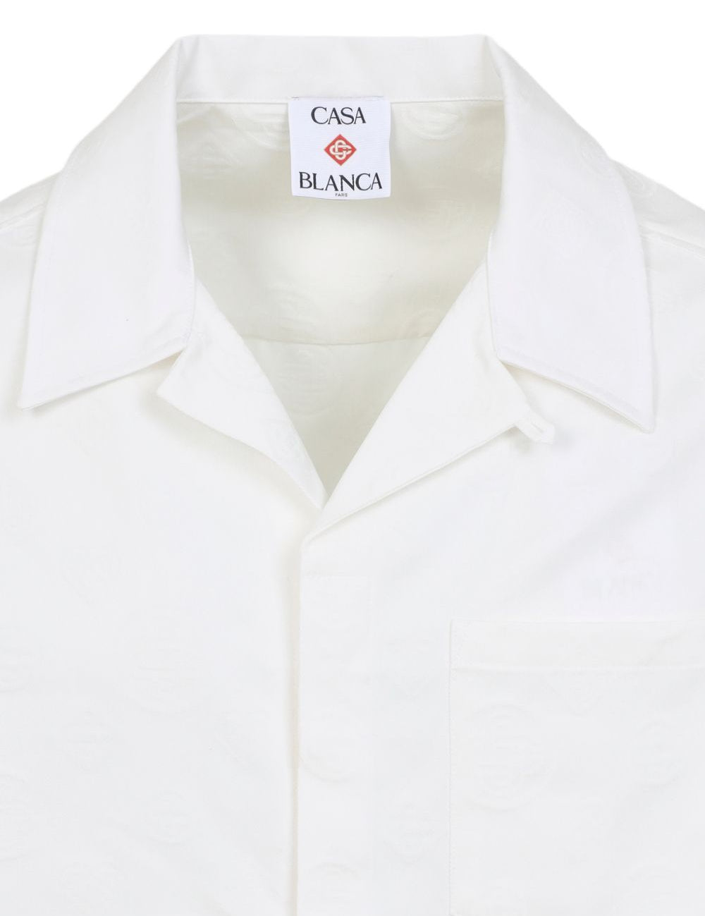 Camicia a mezza manica con stampa monogram in bianco Casablanca - uomo 