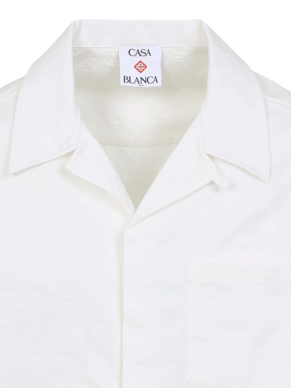 Camicia a mezza manica con stampa monogram in bianco Casablanca - uomo 