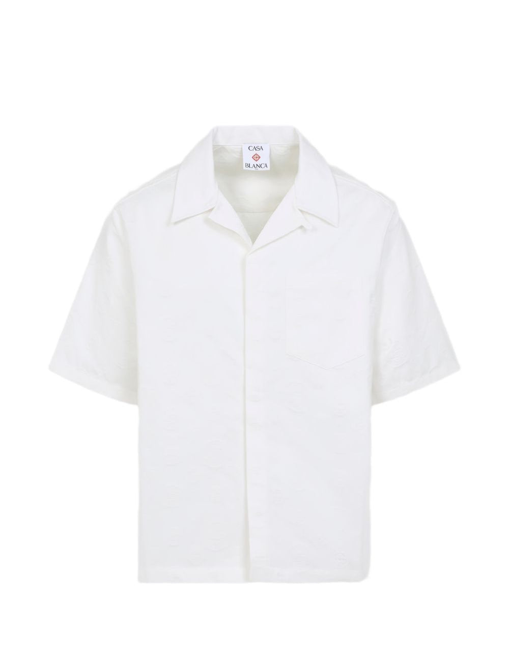 Camicia a mezza manica con stampa monogram in bianco Casablanca - uomo 
